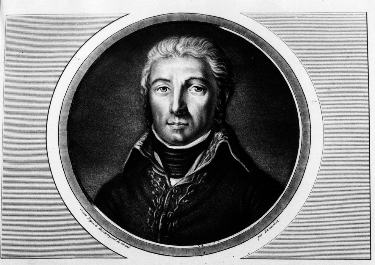 Porträtt av Jean Victor (Jean-Victor) Moreau (1763-1813) general från Armee du Rhine. Gravyr i "" Komplett samling av historiska målningar från den franska revolutionen, i tre volymer.""" 1804. av Unknown artist