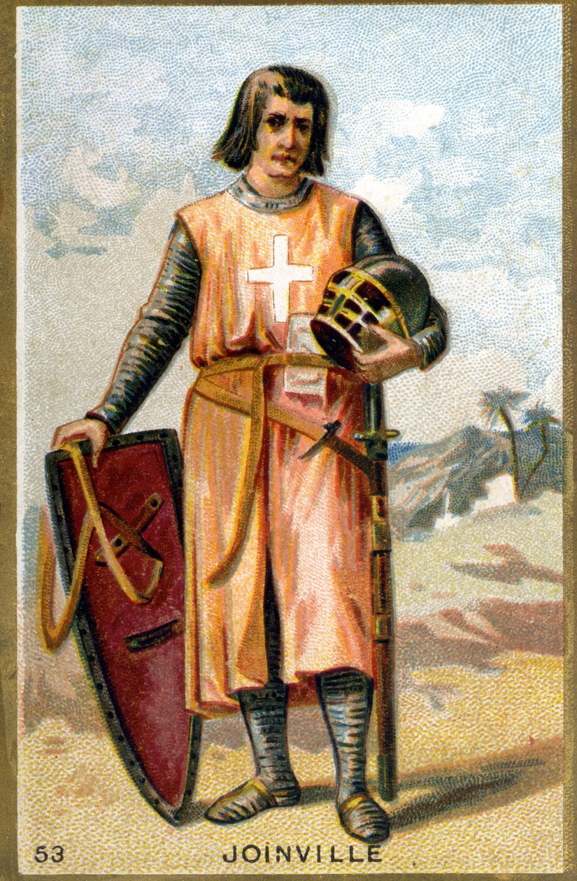 Porträtt av Jean de Joinville (1225 - 1317) fransk kolumnist. Kromolitografi av 1800-talet. av Unknown artist