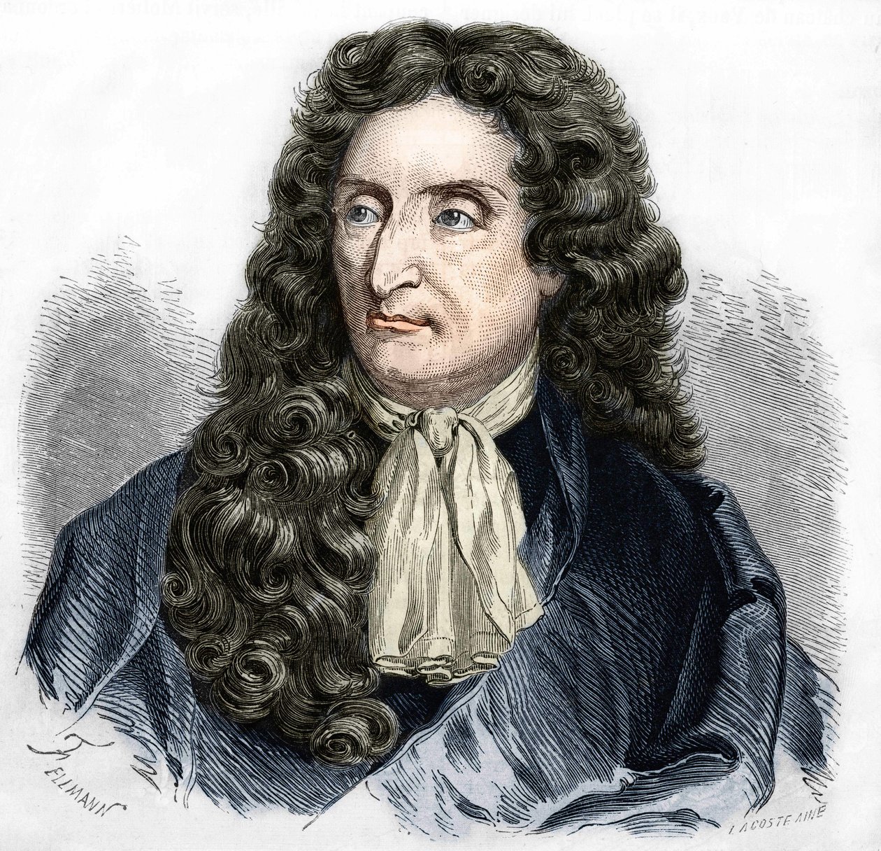 Porträtt av Jean de La Fontaine (1621-1695), fransk poet. av Unknown artist