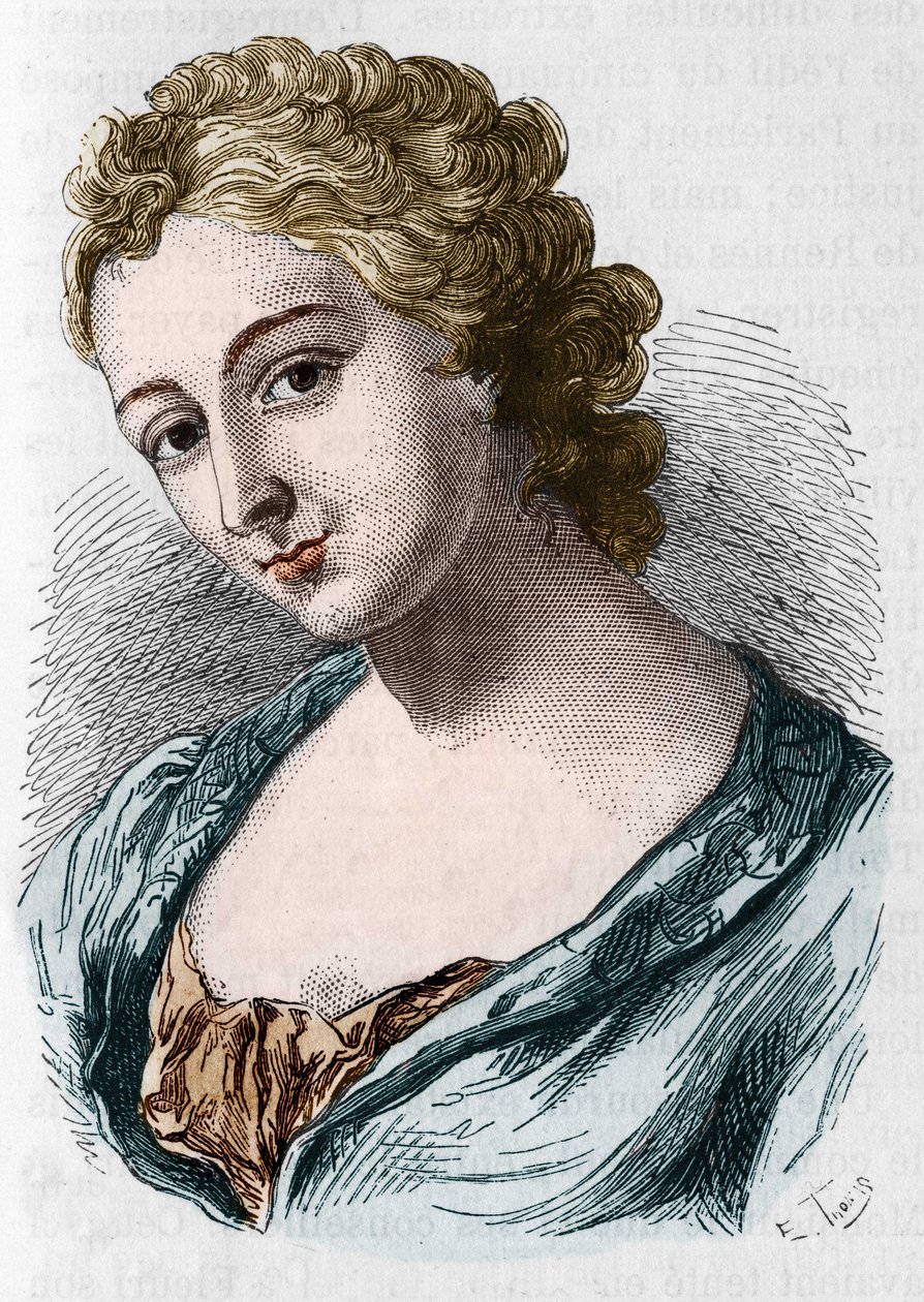 Porträtt av Jeanne Agnes Berthelot de Plemont, känd som Madame la Marquise de Prue (1698-1727). av Unknown artist