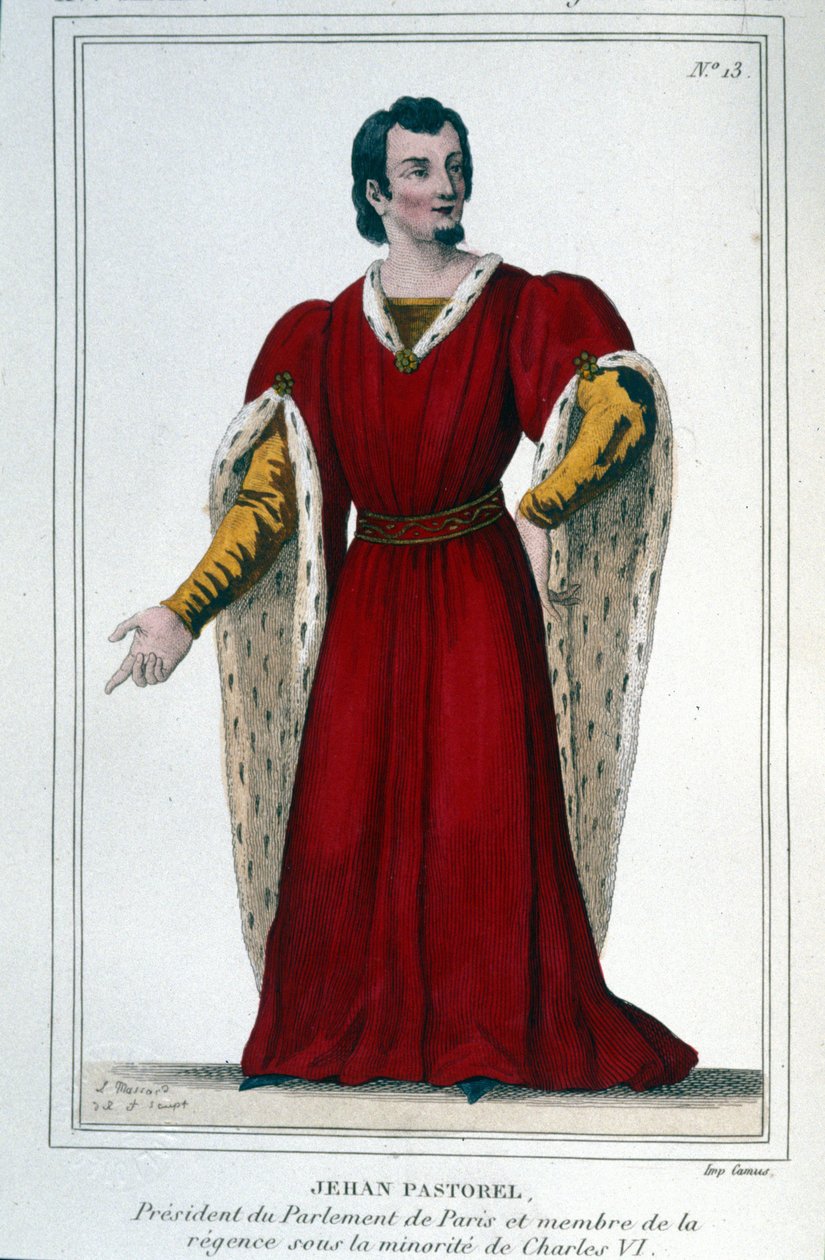 Porträtt av Jehan Pastorel, president i Parisparlamentet och medlem av regenten under Charles VIs minoritet av Unknown artist