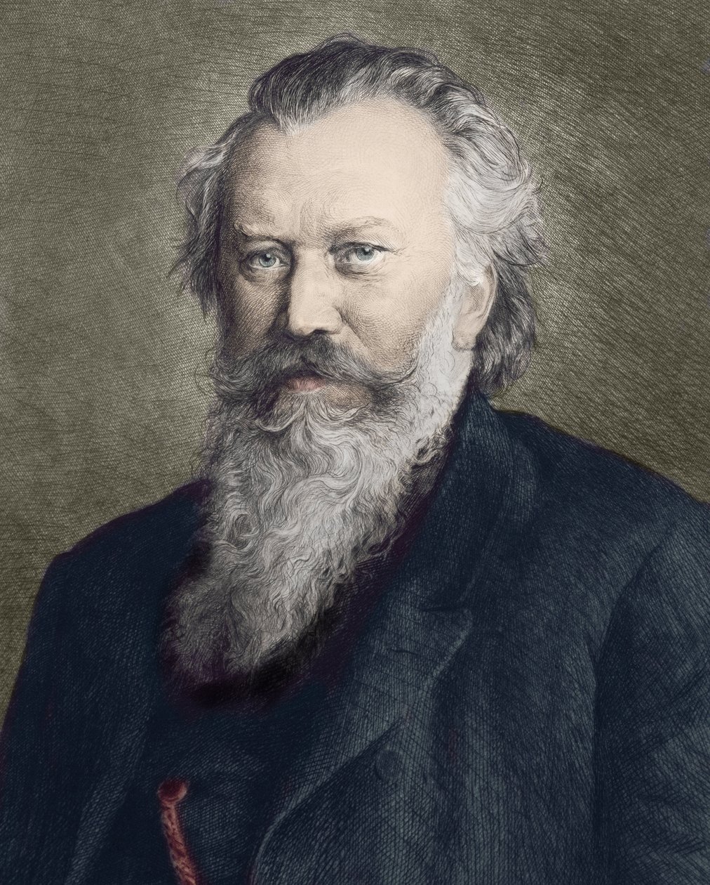 Porträtt av Johannes Brahms (1833 - 1897), tysk kompositör, pianist och dirigent - av Unknown artist