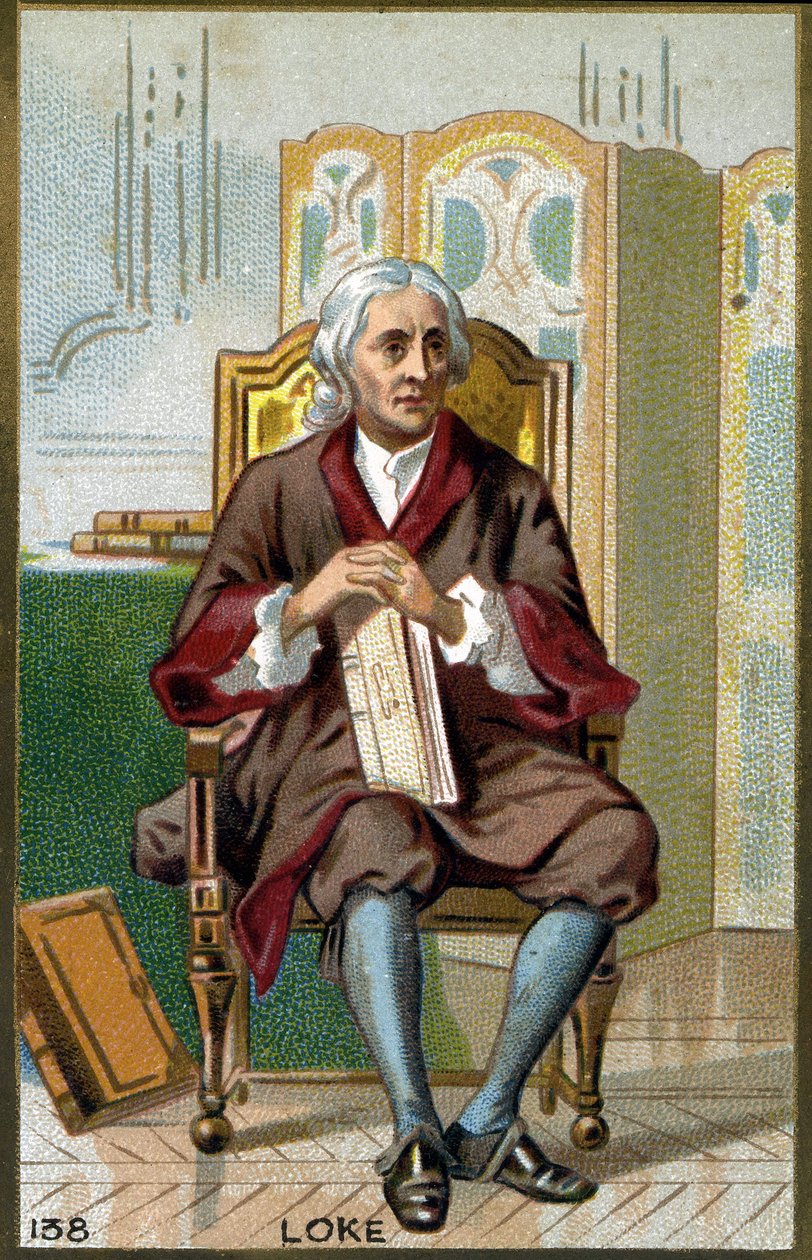 Porträtt av John Locke (1632 - 1704) engelsk filosof. 1800-talets kromolitografi. av Unknown artist