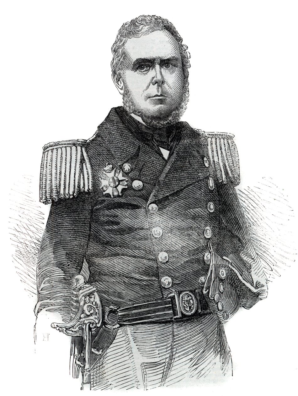 Porträtt av John Pascoe Grenfell (1800-1869) marinofficer och diplomat från Empire of Brazil - Gravyr 1852 av Unknown artist