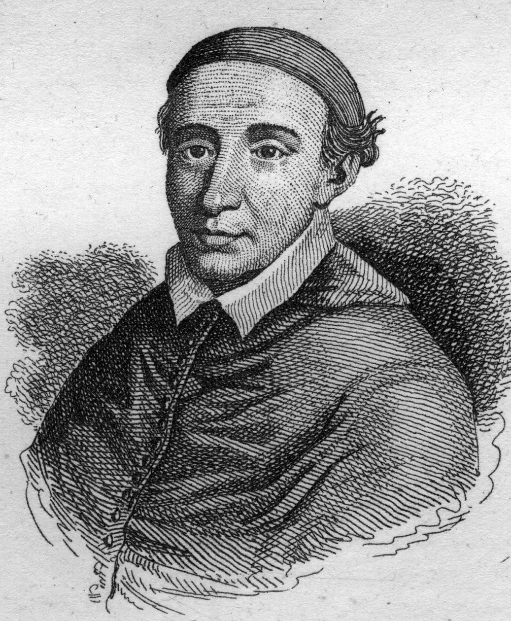 Porträtt av John de La Balue (1421-1491) kardinalbiskop av Evreux och Amonier av kung Ludvig XI. Gravyr från 1835. av Unknown artist