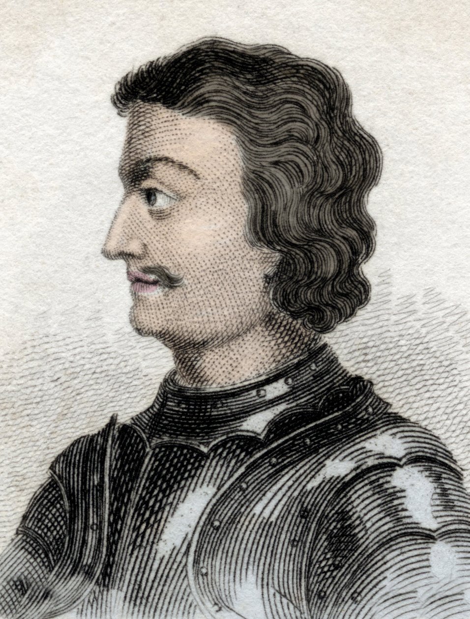 Porträtt av John of Scotland eller John of Balliol (ca 1248-ca 1315), kung av Skottland. Gravyr av 1800-talet. av Unknown artist