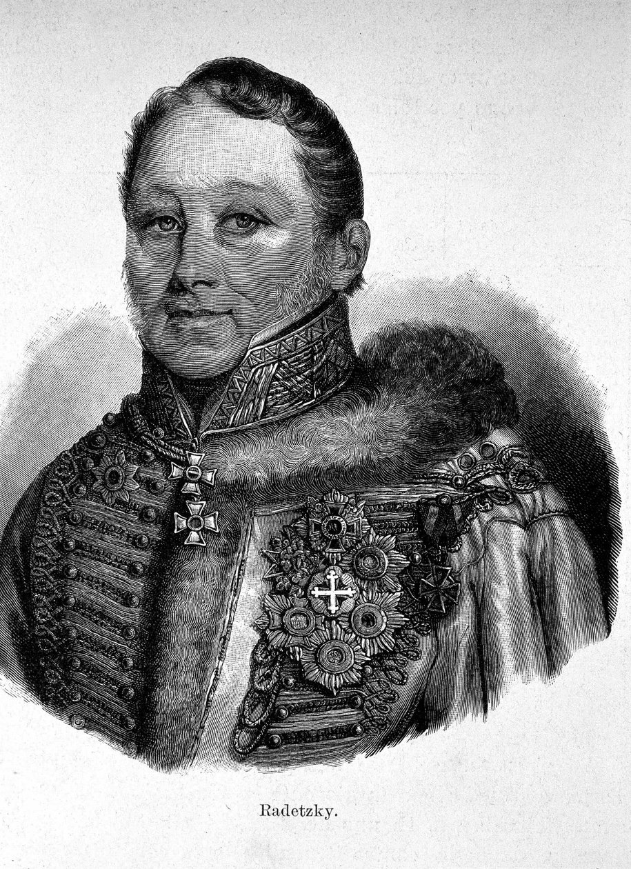 Porträtt av Joseph Radetzky, greve von Radetz (1766 - 1858), österrikisk fältmarskalk. av Unknown artist