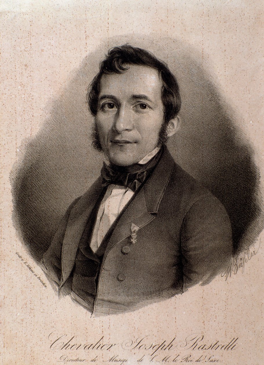Porträtt av Joseph Rastrelli (gravyr) av Unknown artist