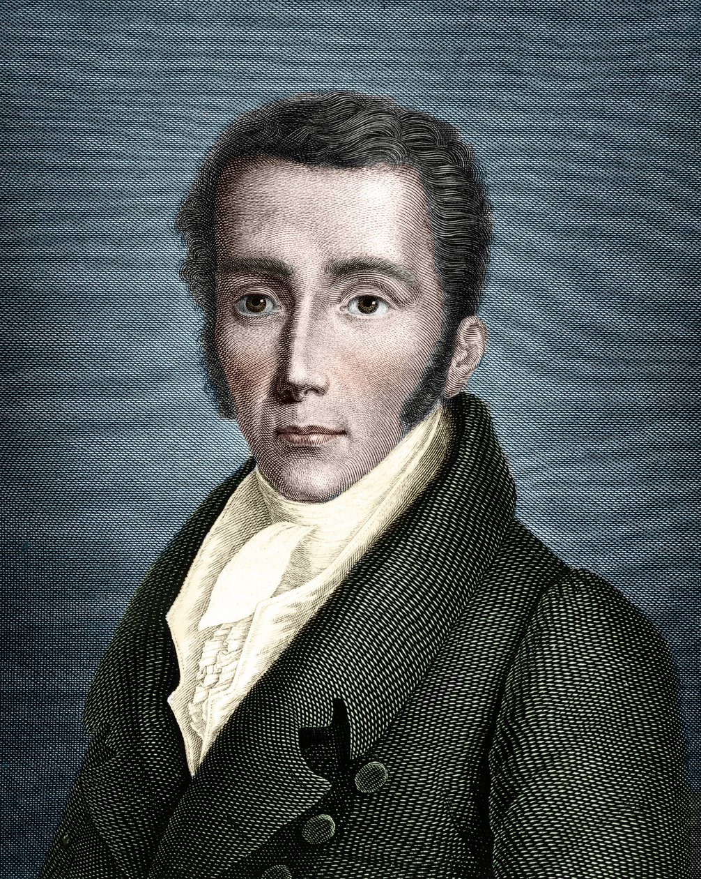 Porträtt av Joseph von Fraunhofer (1787 - 1826) tysk optiker och fysiker, grundare av spektroskopi. av Unknown artist