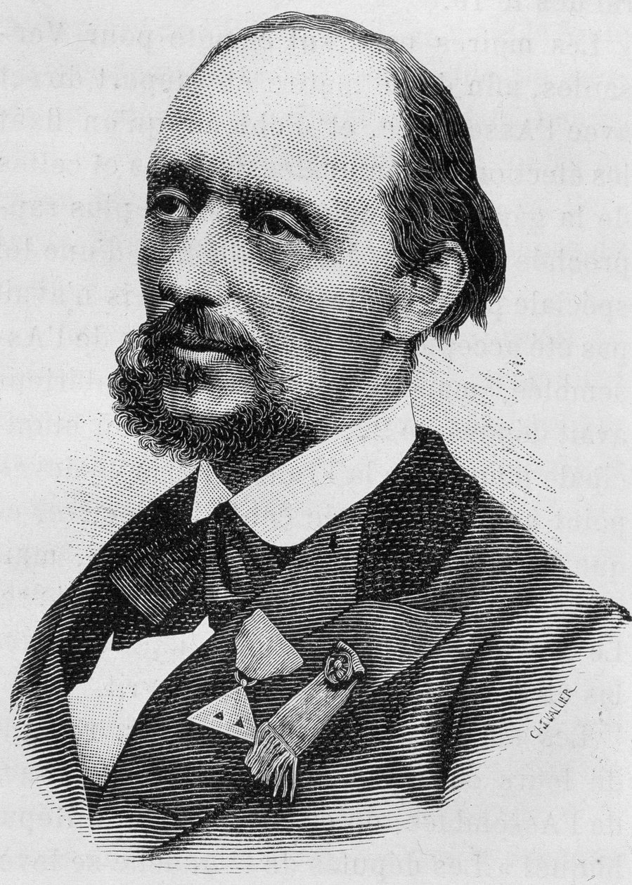 Porträtt av Jules Bergeret (1839 - 1905). Gravyr från slutet av 1800-talet i "Histoire de France"" av H. Martin. av Unknown artist