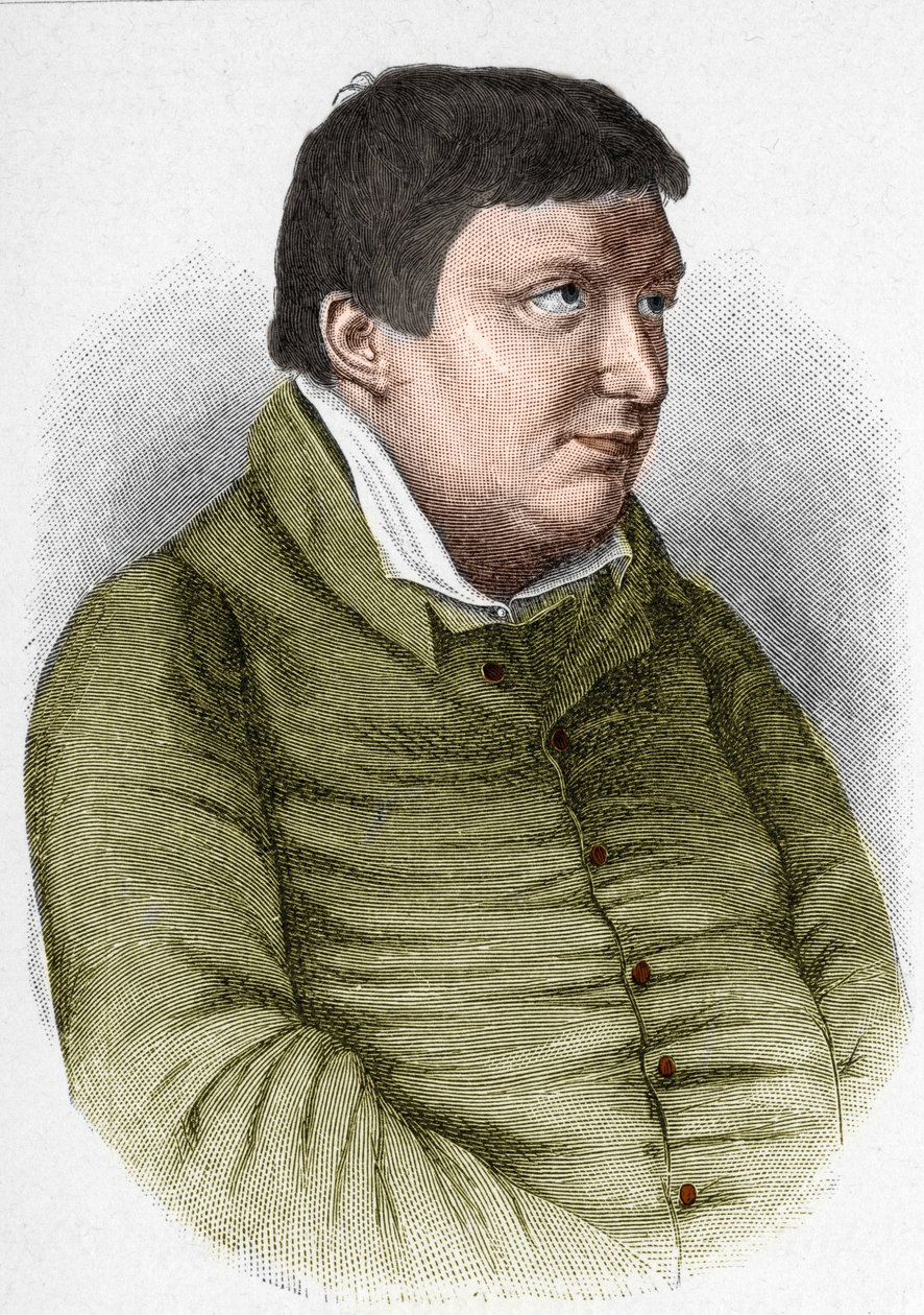 Porträtt av Karl Wilhelm Friedrich von Schlegel (1772-1829) tysk filosof, kritiker och författare av den romantiska rörelsen av Unknown artist