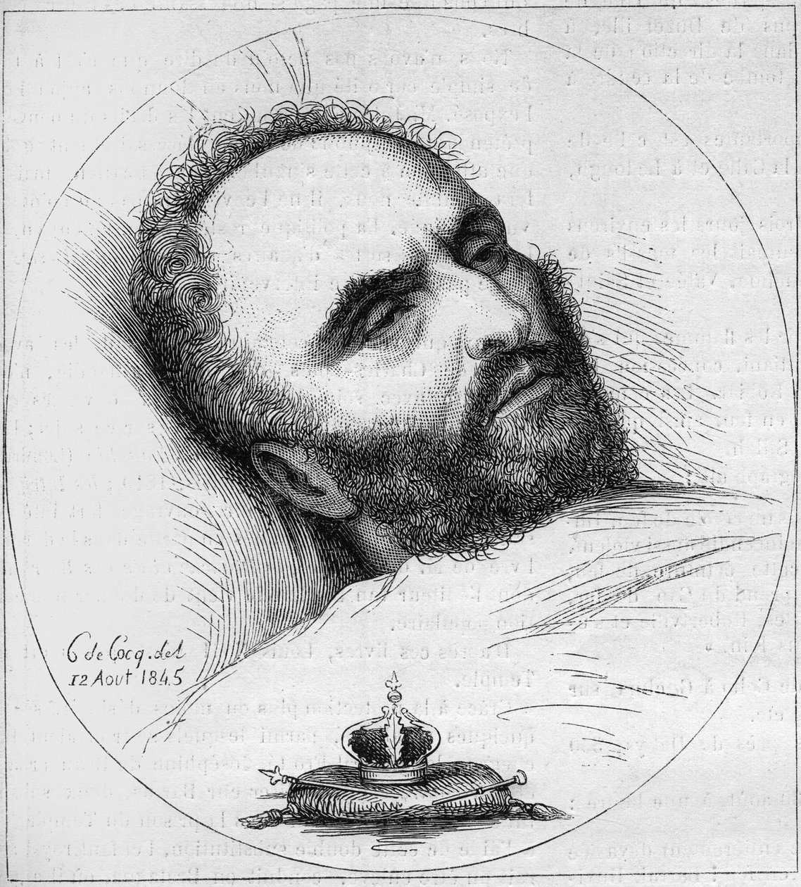Porträtt av Karl Wilhelm Naundorff (1785-1845), preussisk urmakare som utgav sig för att vara kung av Frankrike Ludvig XVII. Gravyr av 1800-talet. av Unknown artist