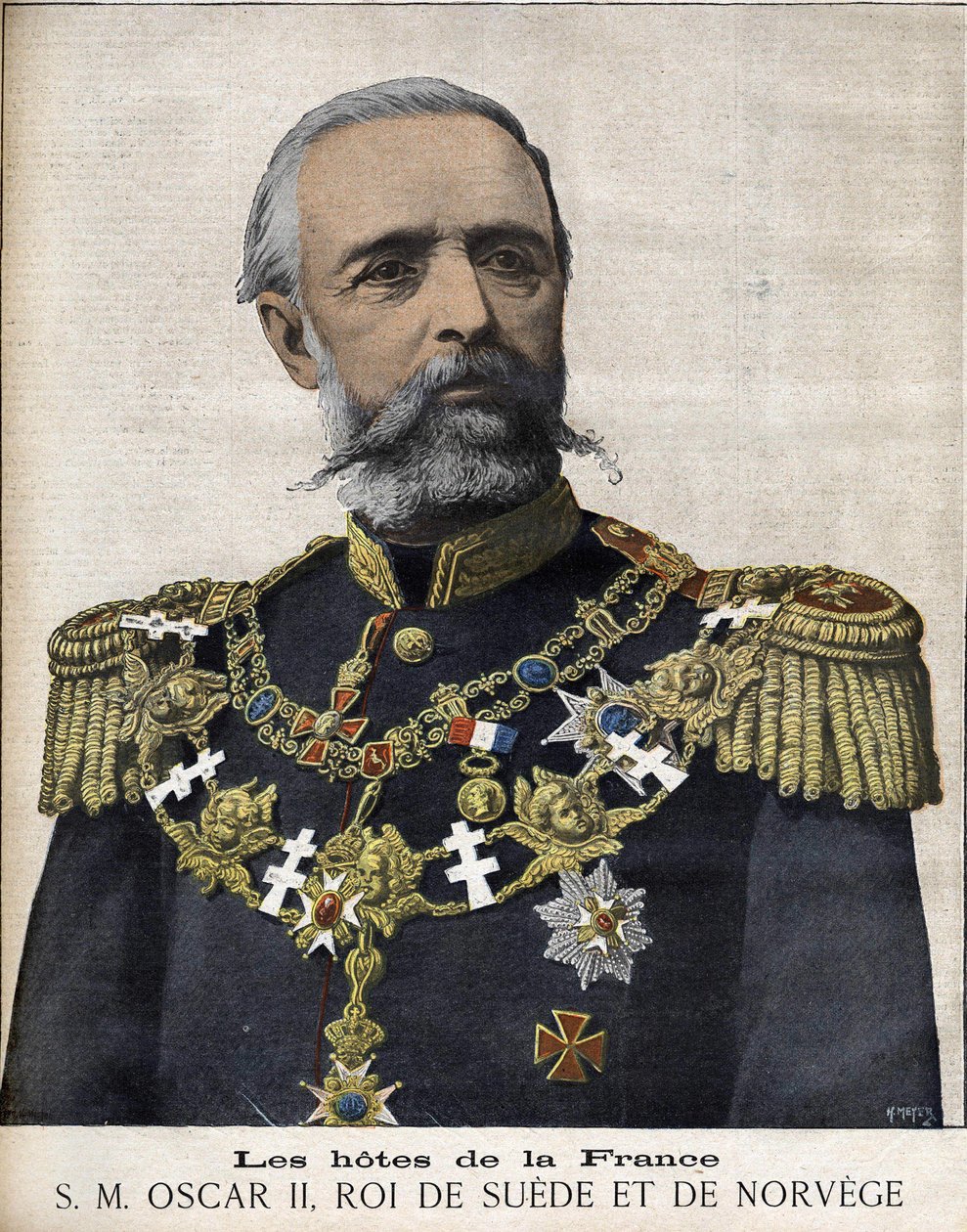 Porträtt av kung Oscar II. kung av Sverige och Norge. 1829-1907. av Unknown artist
