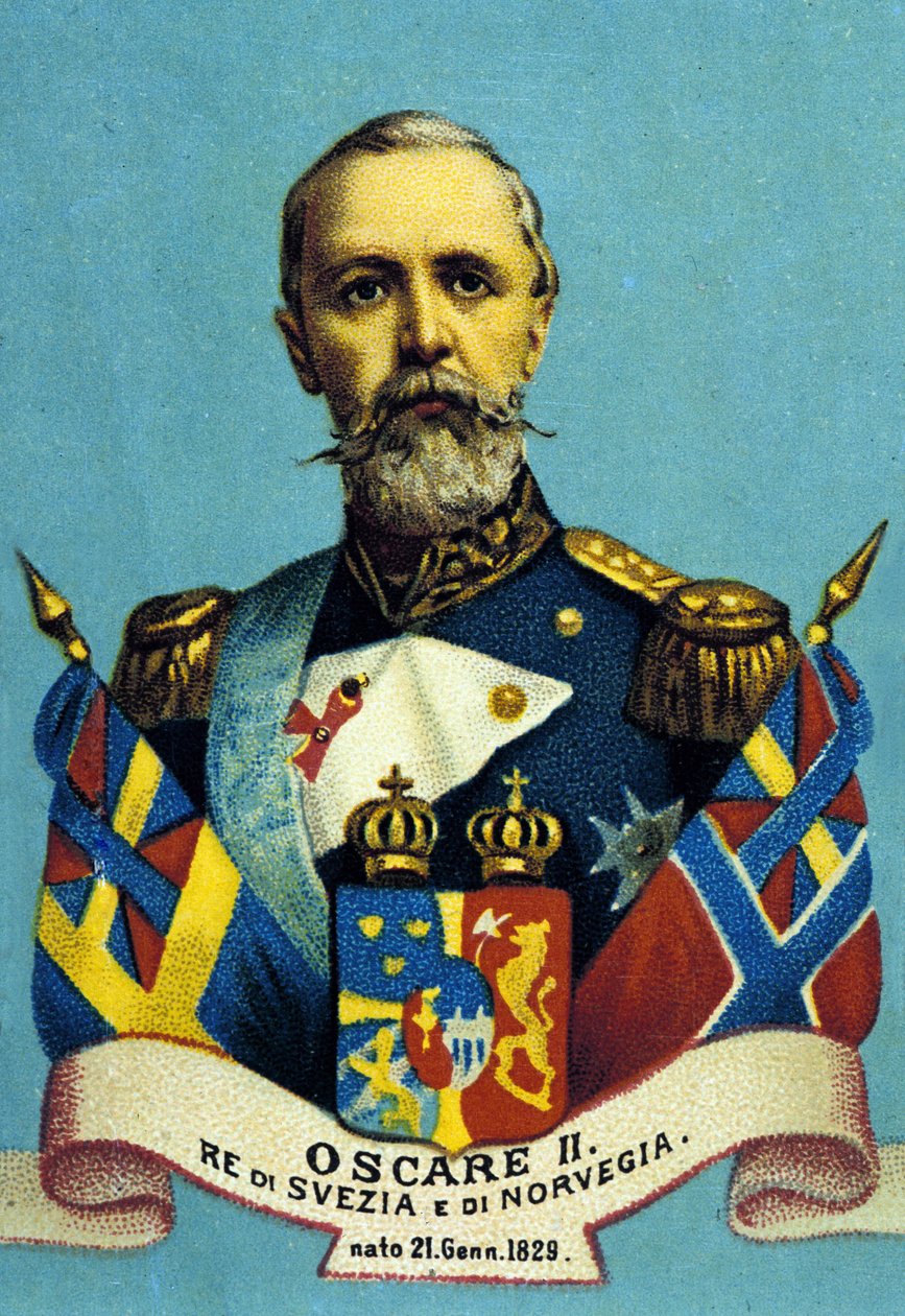 Porträtt av kung Oscar II. kung av Sverige och Norge. 1829-1907. av Unknown artist