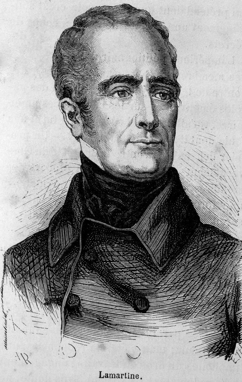 Porträtt av Lamartine, fransk poet (1790 - 1869) av Unknown artist
