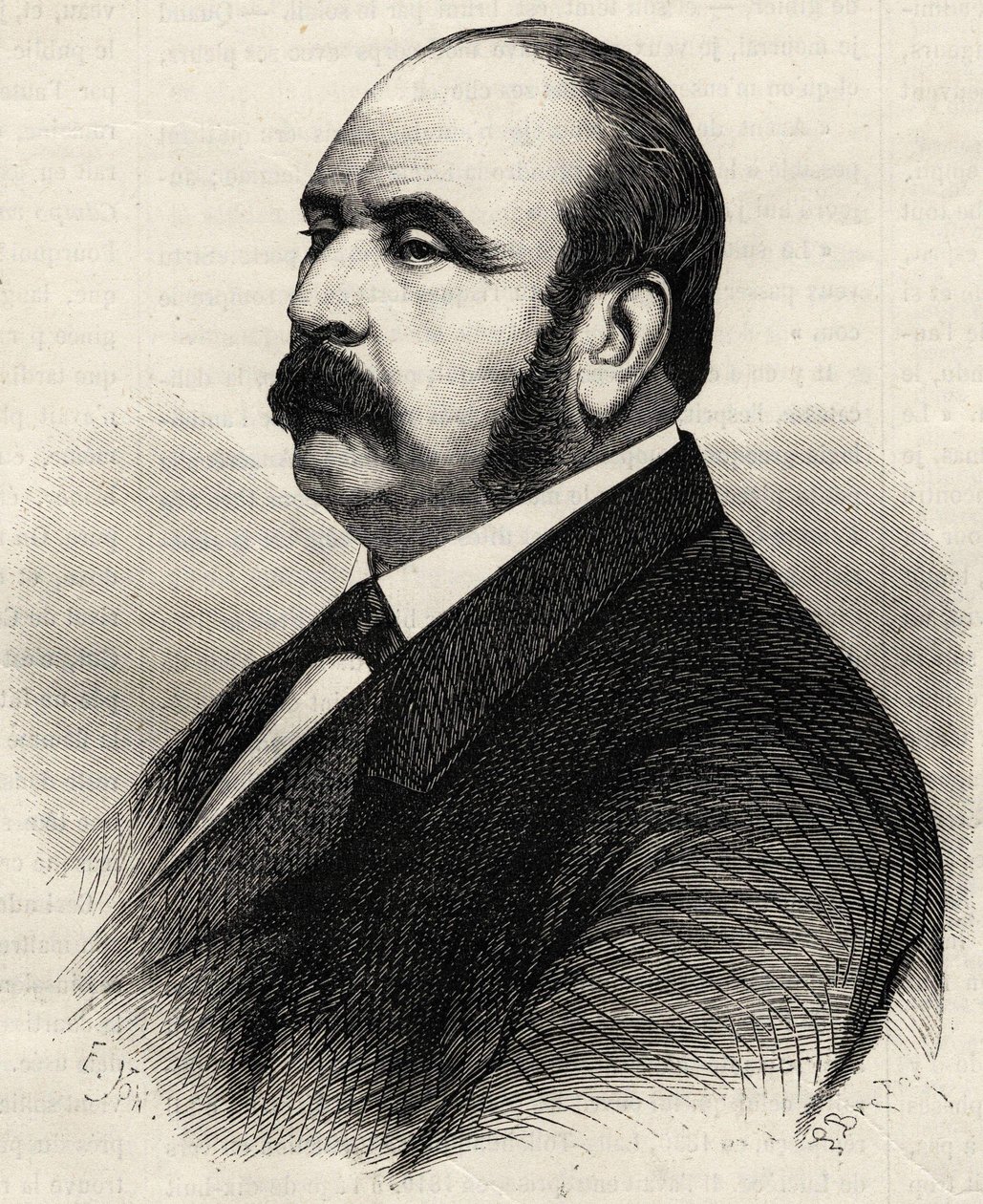 Porträtt av Ledru Rollin (Ledru-Rollin) (1807-1874), fransk politiker. Gravyr av 1800-talet. av Unknown artist