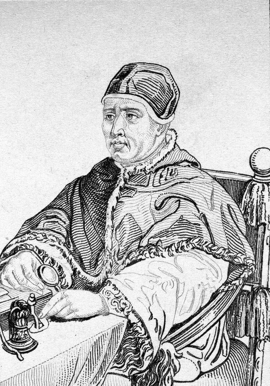 Porträtt av Leon X (Johannes av Medici) (1475 - 1521), 215:e påven (1513 - 1521). av Unknown artist