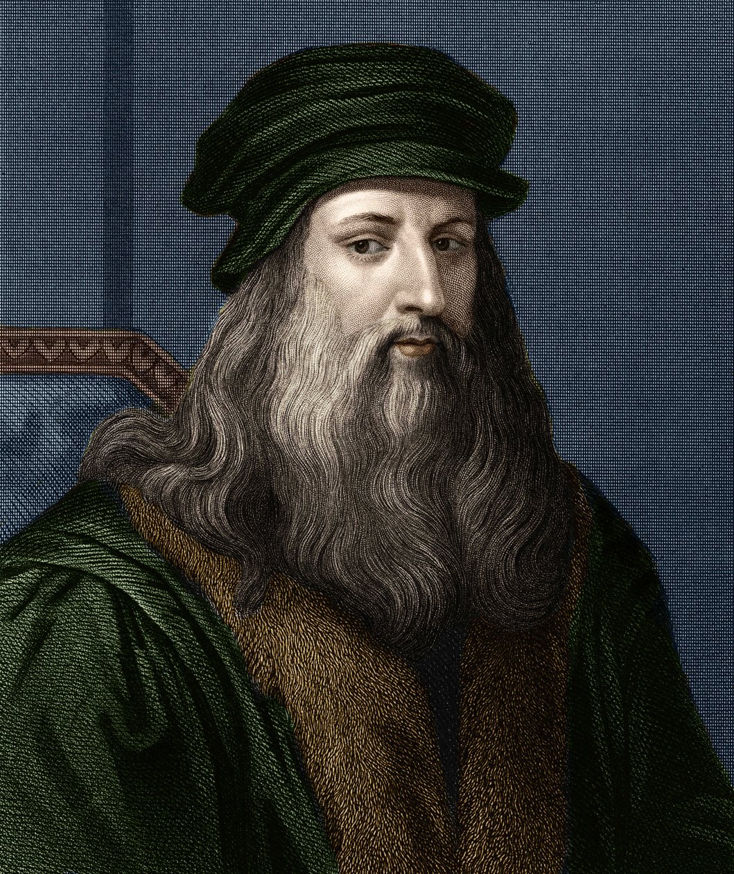 Porträtt av Leonard de Vinci (1452-1519) (Leonardo da Vinci), italiensk målare. av Unknown artist