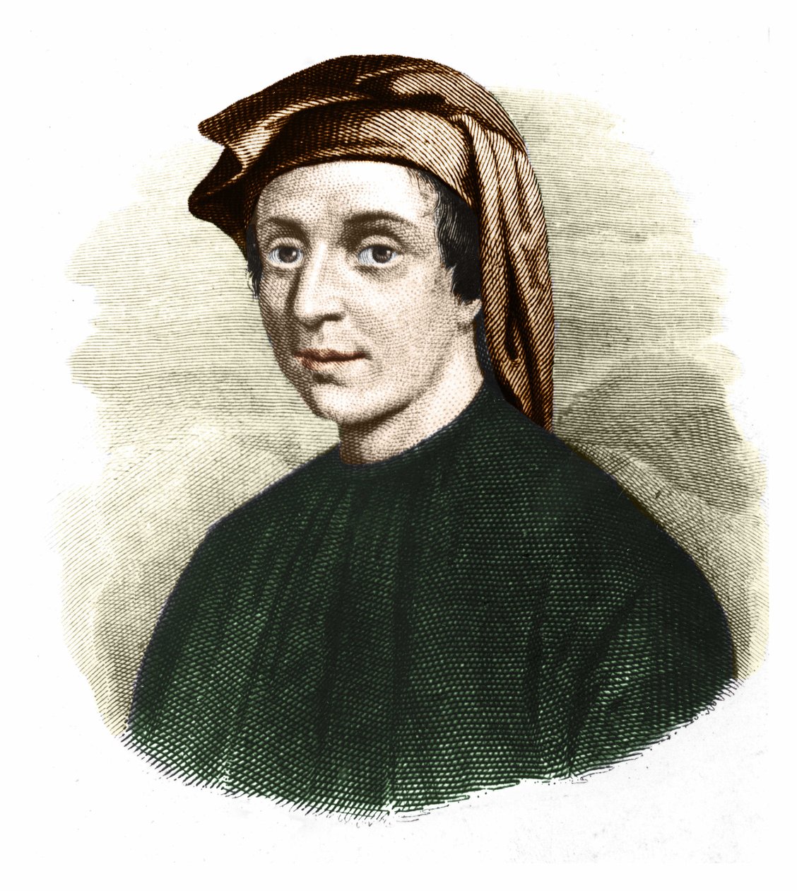 Porträtt av Leonardo Fibonacci (1170-1245). (Leonard av Pisa). italiensk matematiker. av Unknown artist