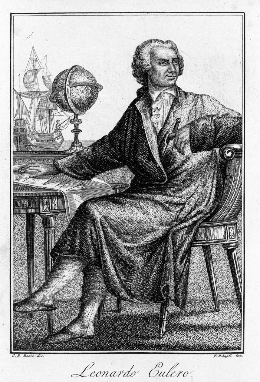 Porträtt av Leonhard Euler (1707 - 1783), schweizisk matematiker. av Unknown artist