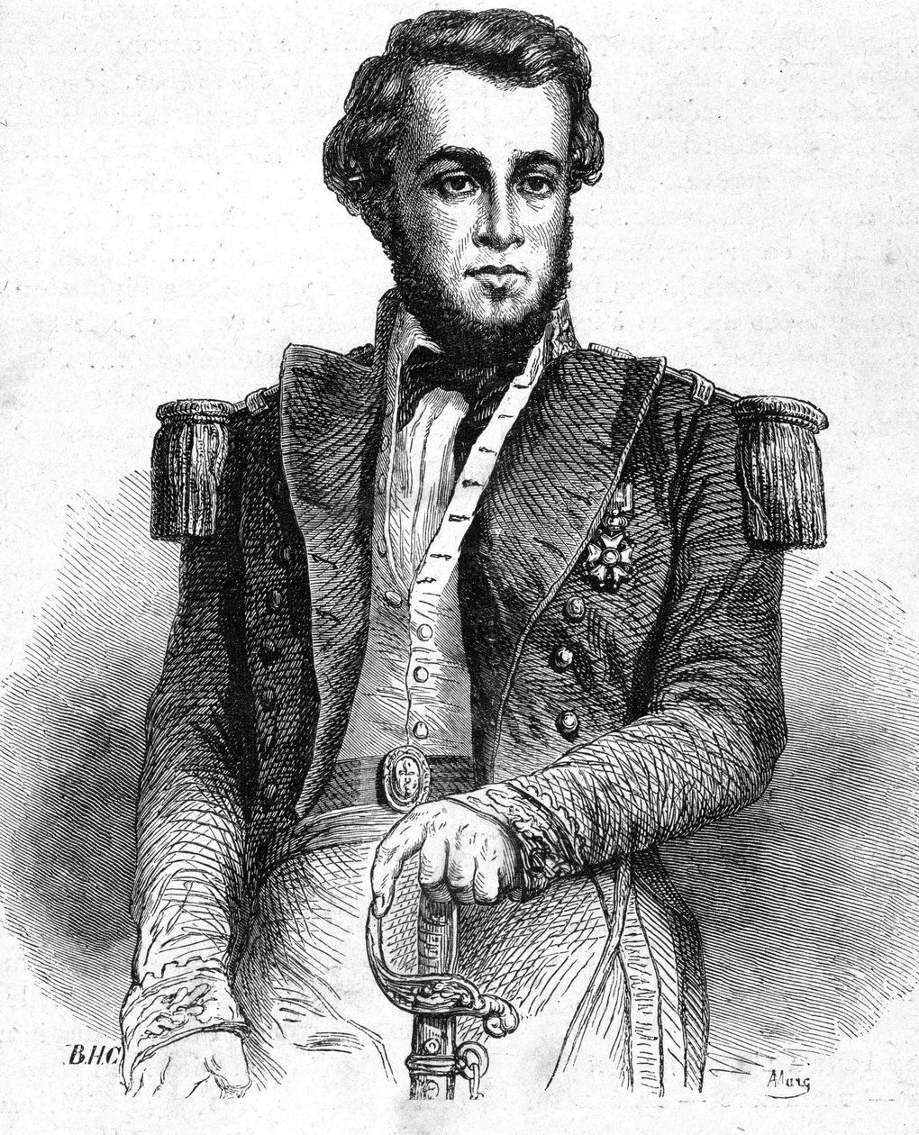 Porträtt av löjtnant Bellot (1826-1853) - i "" Les Contemporains", n.d. sent 1800-tal. av Unknown artist