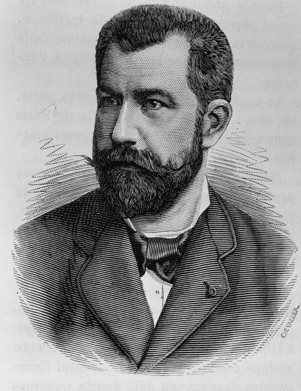 Porträtt av Léon Renault. Gravyr från slutet av 1800-talet i "Histoire de France"" av H. Martin. av Unknown artist
