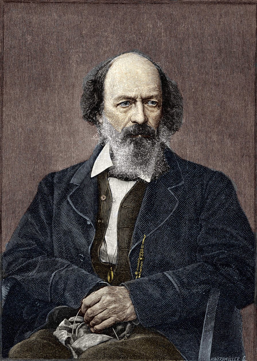 Porträtt av Lord Alfred Tennyson, engelsk poet och dramatiker (1809 till 1892). av Unknown artist