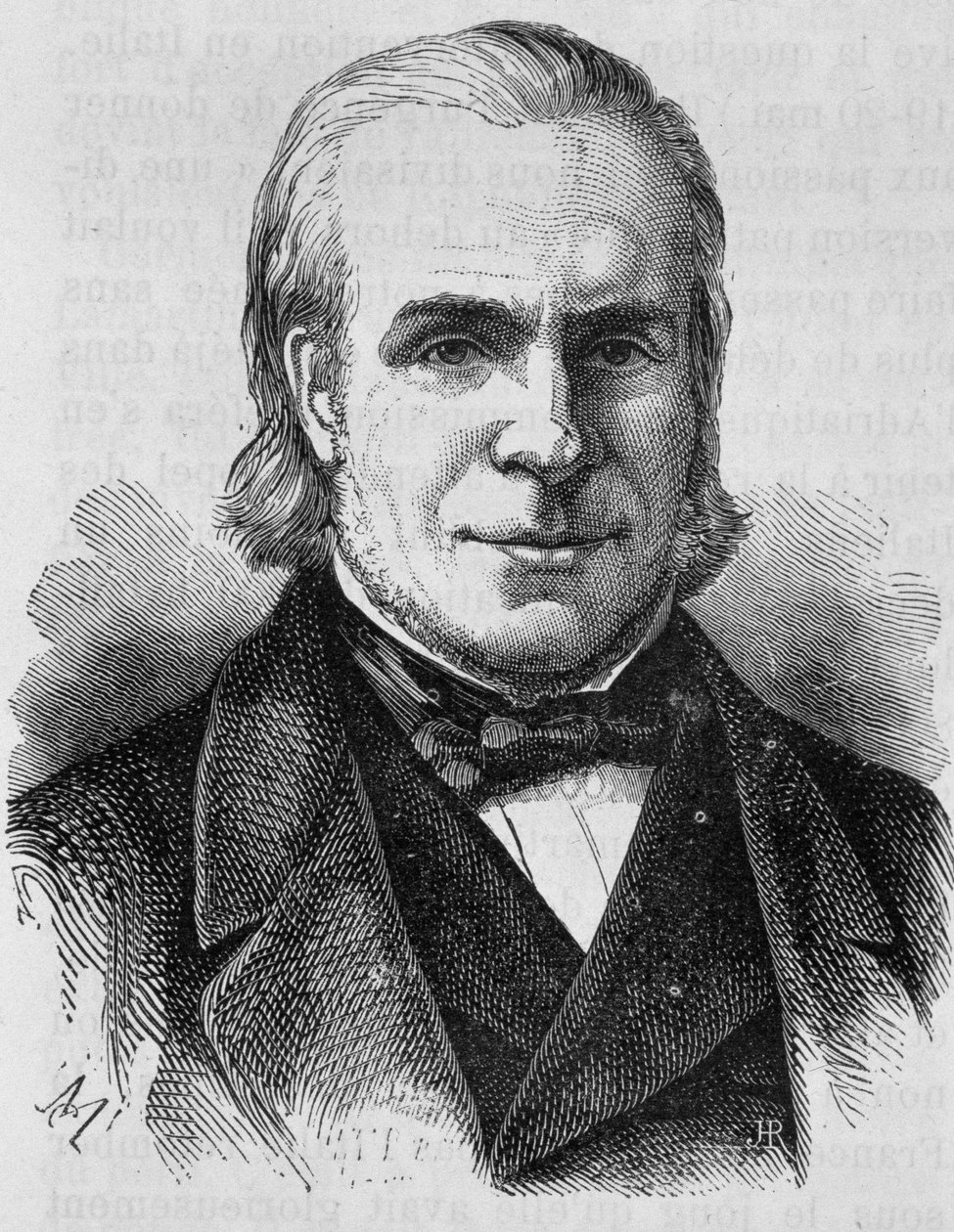 Porträtt av Louis Antoine Garnier-Pages (Garnier Pages) (1803 - 1878). Gravyr från slutet av 1800-talet i "Histoire de France"" av H. Martin. av Unknown artist