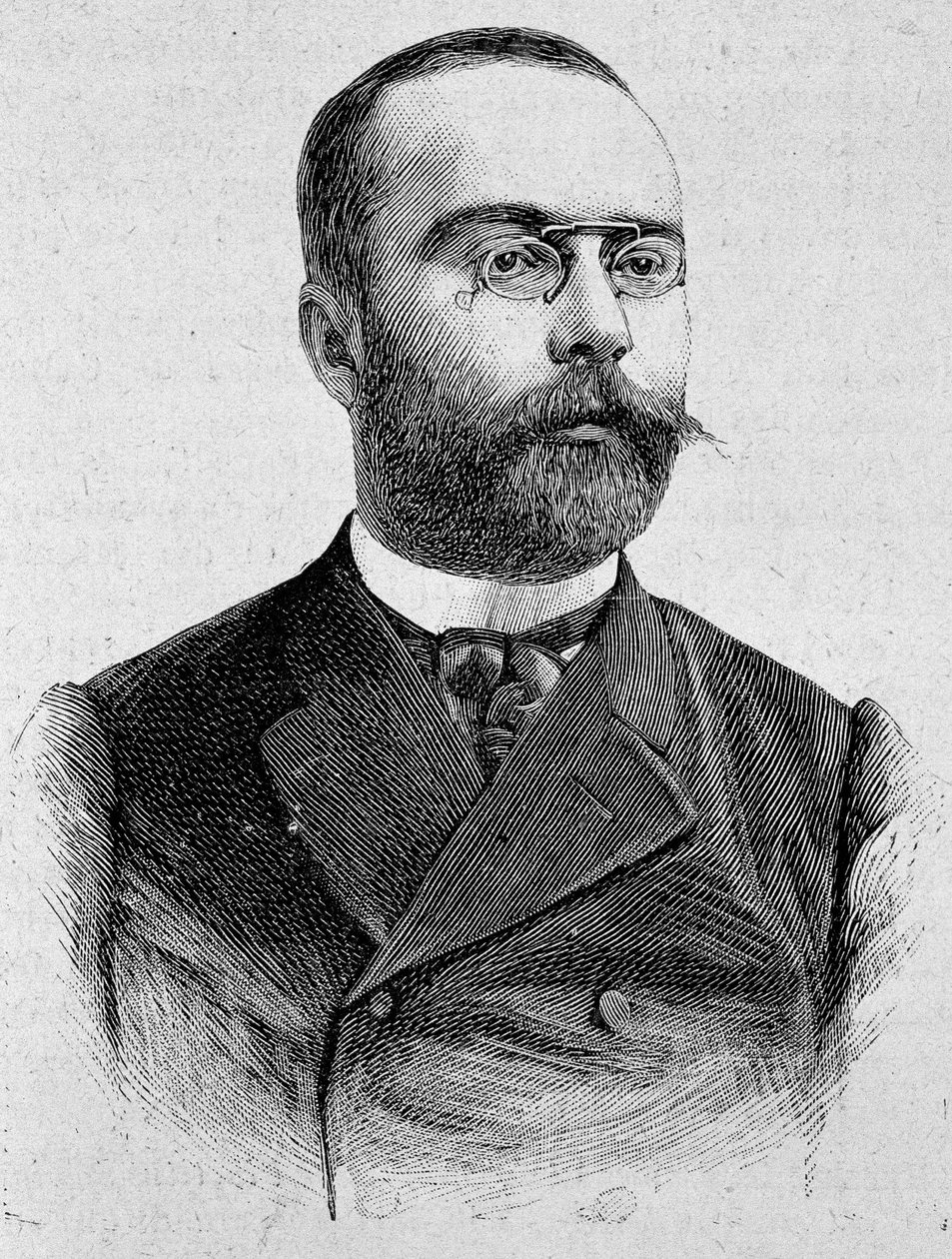 Porträtt av Louis Barthou (1862 - 1934). Gravyr från slutet av 1800-talet i "Histoire de France"" av H. Martin. av Unknown artist