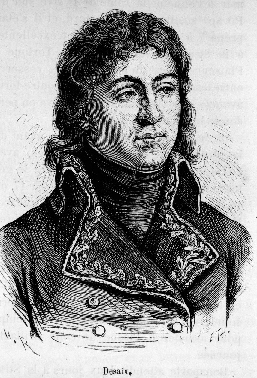 Porträtt av Louis Charles Antoine Desaix de Veygoux (1768-1800), fransk general. av Unknown artist