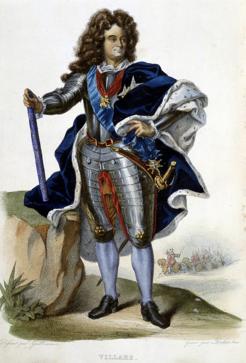 Porträtt av Louis Claude Hector, hertig av Villars, marskalk av Frankrike (1653-1734) - i "" Le Plutarque francais", red. Langlois, Paris av Unknown artist
