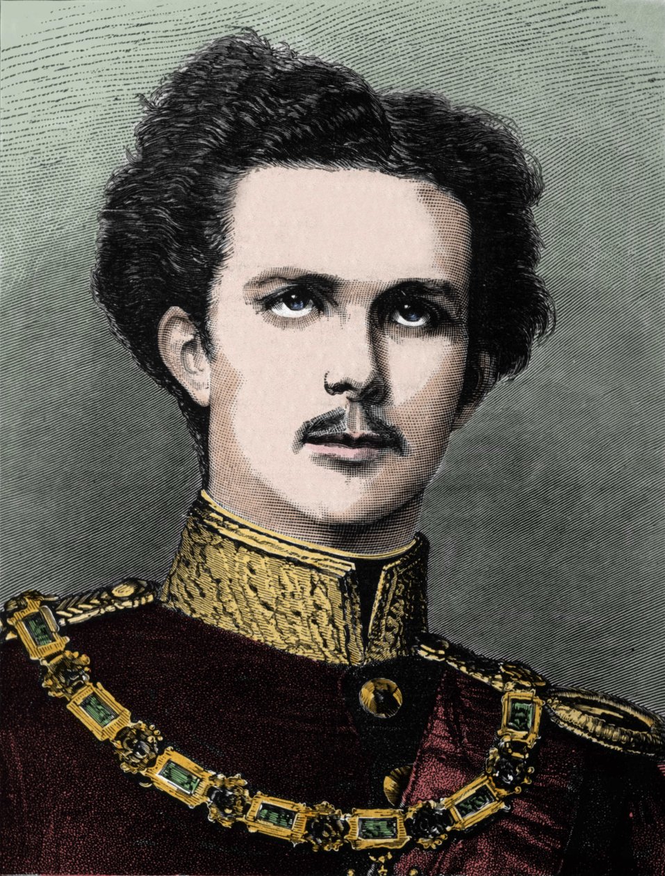 Porträtt av Ludvig II av Baviere (Ludwig II Von Bayern) eller Ludwig Otto Frederik Wilhelm von Wittelsbach (1845-1886) bayersk prins, då kung av Baviere från 1864 till 1886. av Unknown artist