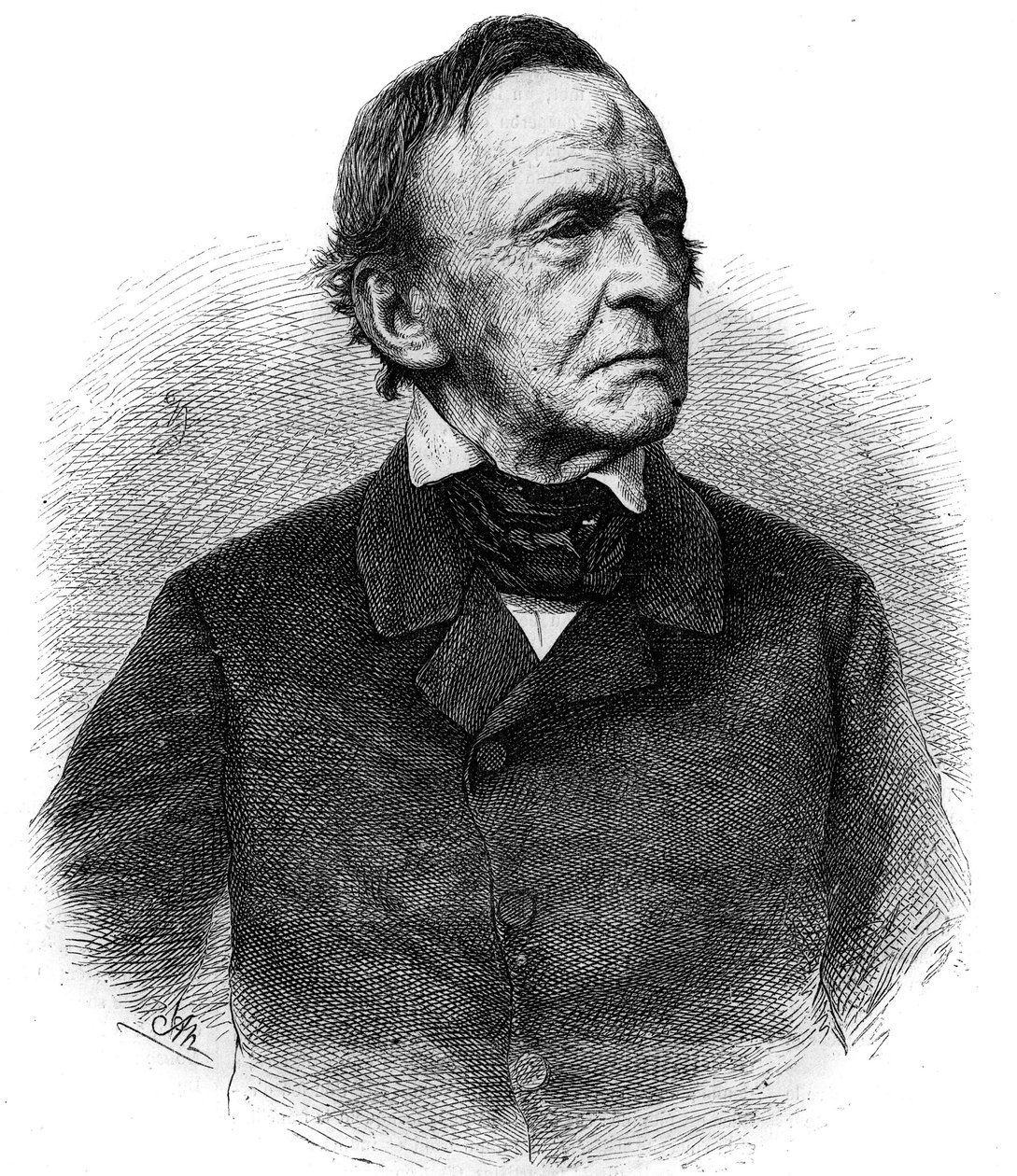 Porträtt av Ludvig I (1786-1868) kung av Baviere från 1825 till 1848. Gravyr i "" The Illustrious Universe"" av Unknown artist