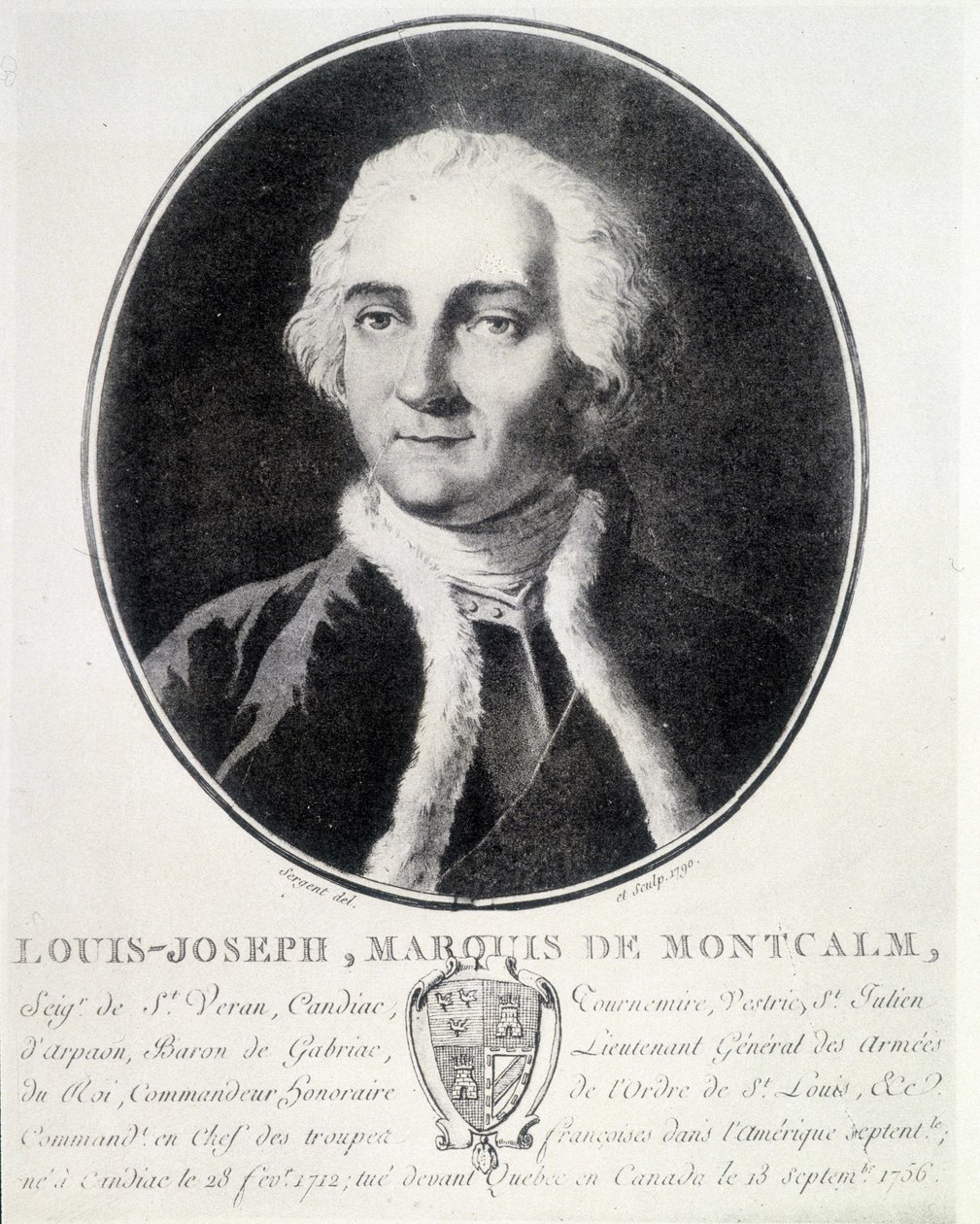 Porträtt av Louis Joseph, Marquis de Montcalm (1712-1759), fransk militär. av Unknown artist