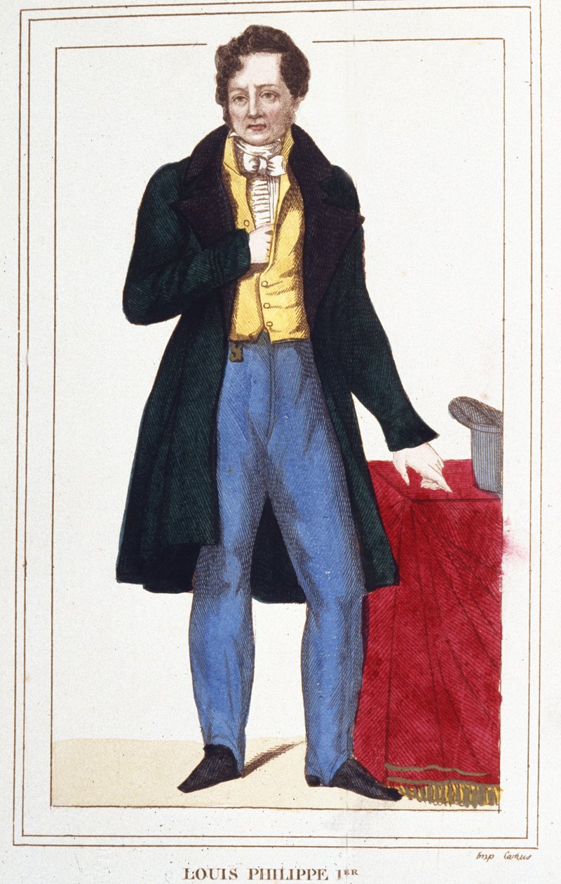 Porträtt av Louis Philippe I, fransmännens kung. gravyr från 1830. av Unknown artist