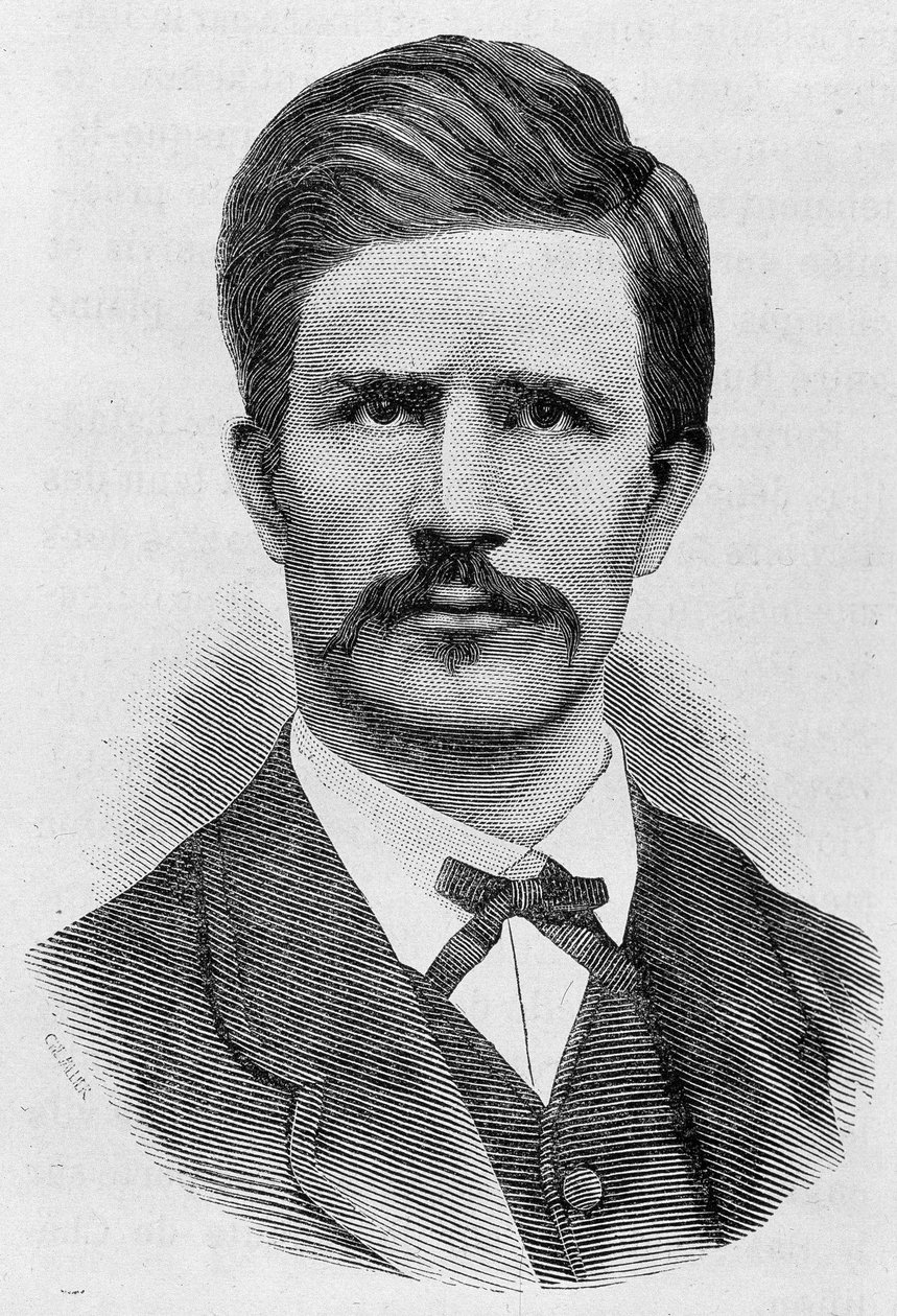 Porträtt av Louis Rossel (1844 - 1871). Gravyr från slutet av 1800-talet i "Histoire de France"" av H. Martin. av Unknown artist