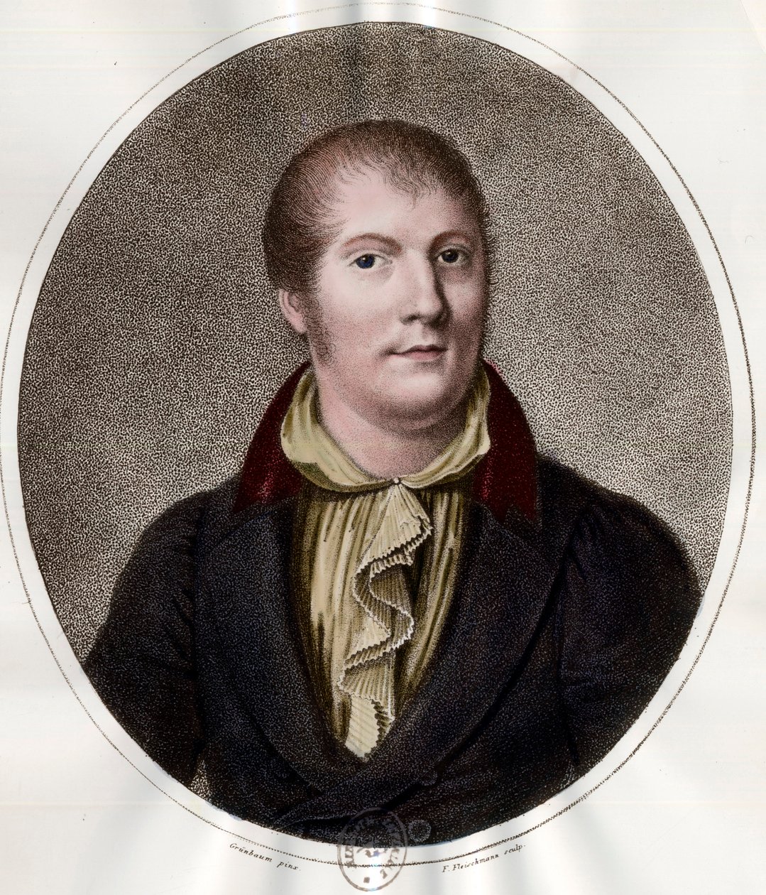 Porträtt av Louis Spohr (1784 - 1859), fransk musiker. Gravyr av 1800-talet. Privat samling. av Unknown artist