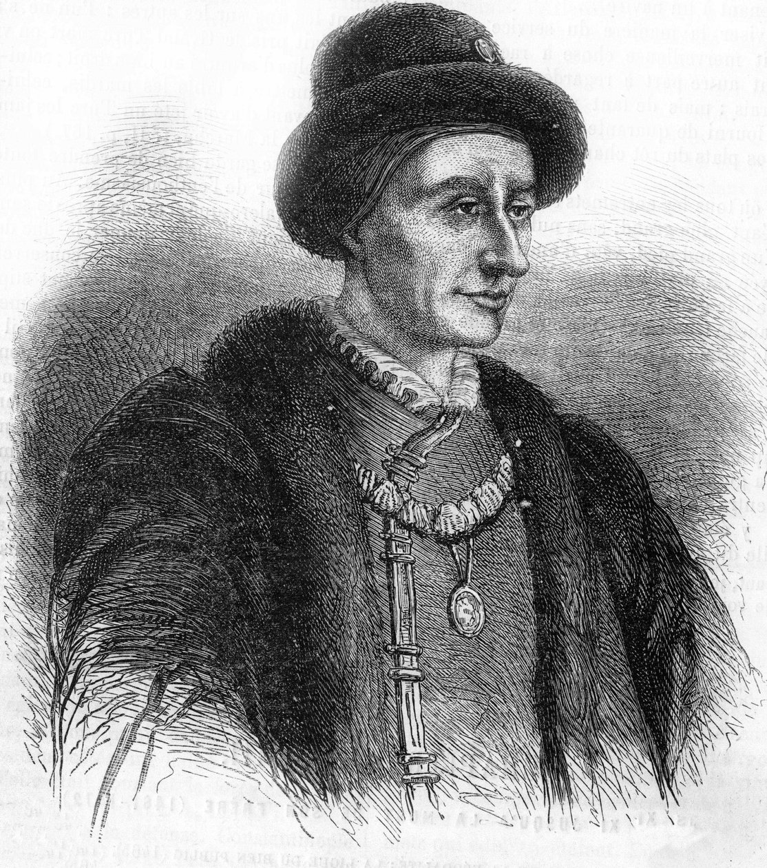 Porträtt av Ludvig XI (1423-1483), kung av Frankrike. av Unknown artist
