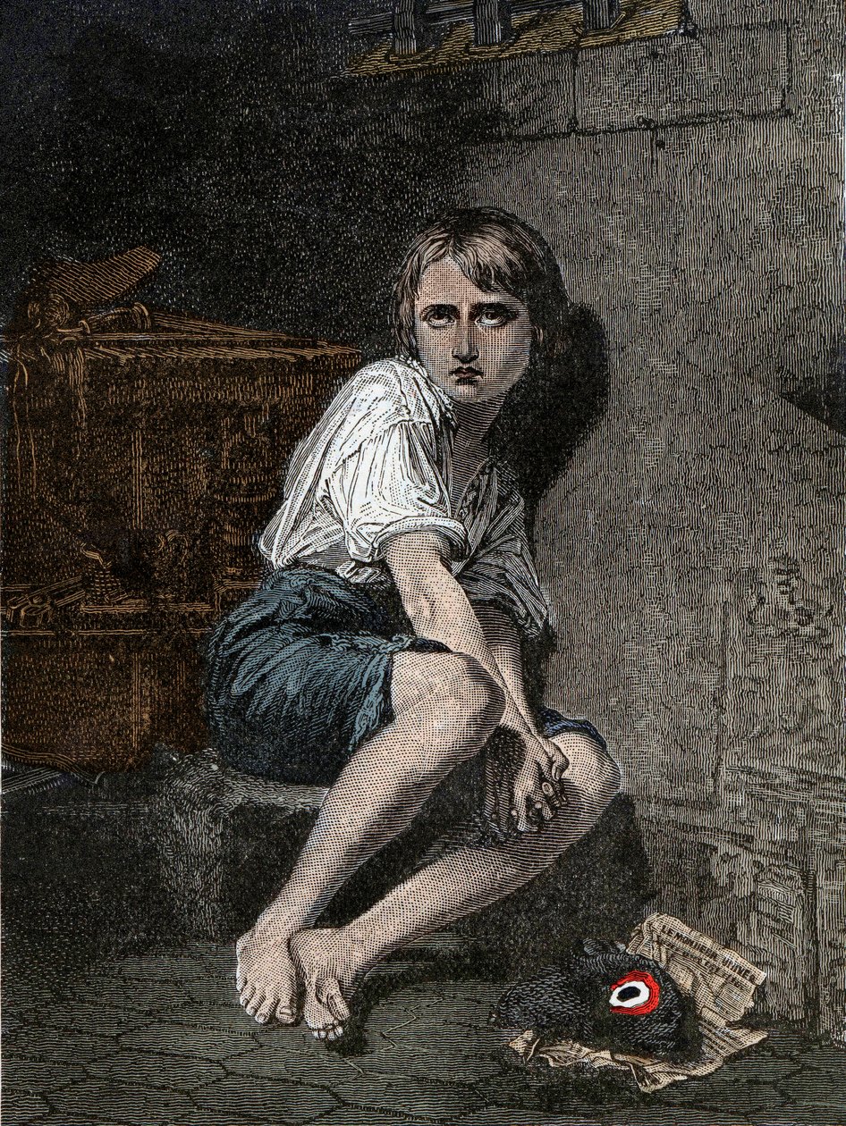 Porträtt av Ludvig XVII (1785-1795) i tempelfängelset, Paris” av Unknown artist