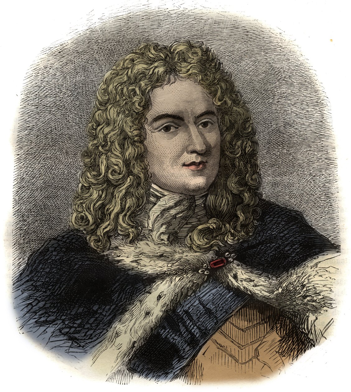 Porträtt av Louis de Rouvroy hertig av Saint-Simon - (Saint Simon) fransk soldat, diplomat och känd dagbokförare - Porträtt av Louis de Rouvroy, hertig av Saint Simon (1675-1755) minnesmärke av Unknown artist