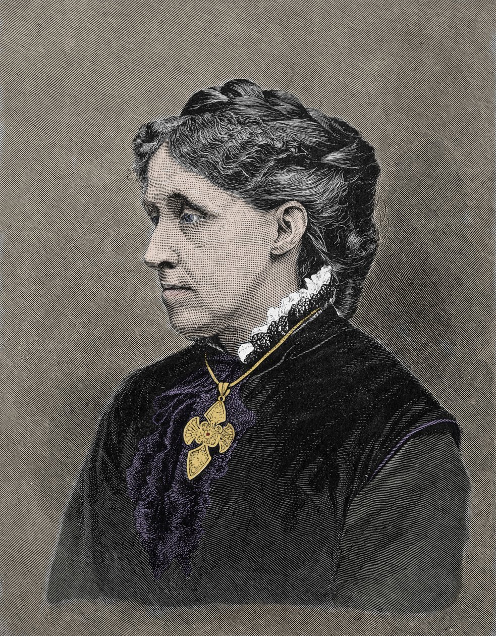Porträtt av Louisa May Alcott (1832-1888), amerikansk författare. 1800-tals färgstick. av Unknown artist