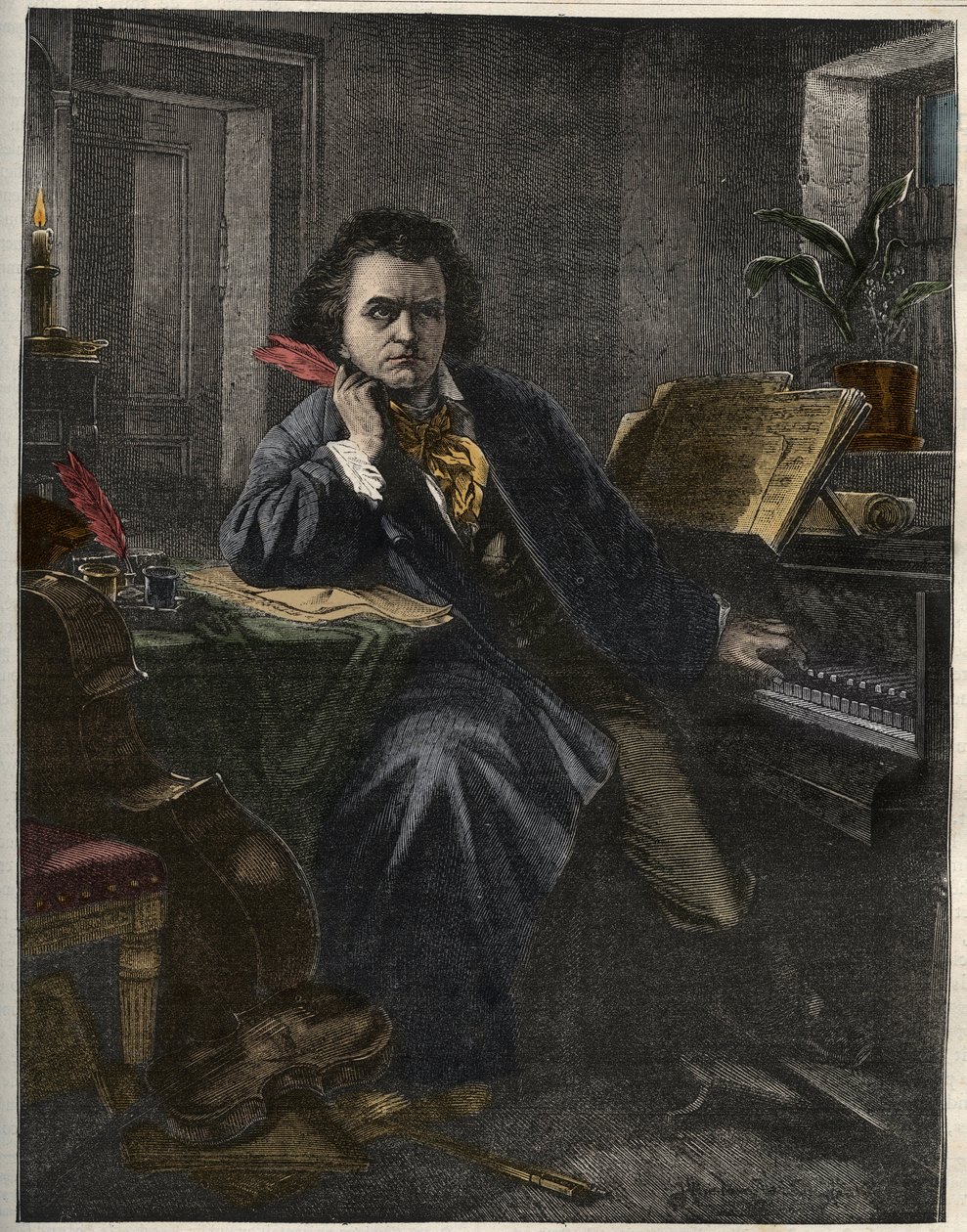 Porträtt av Ludwig van Beethoven (1770-1827), tysk kompositör och pianist av Unknown artist