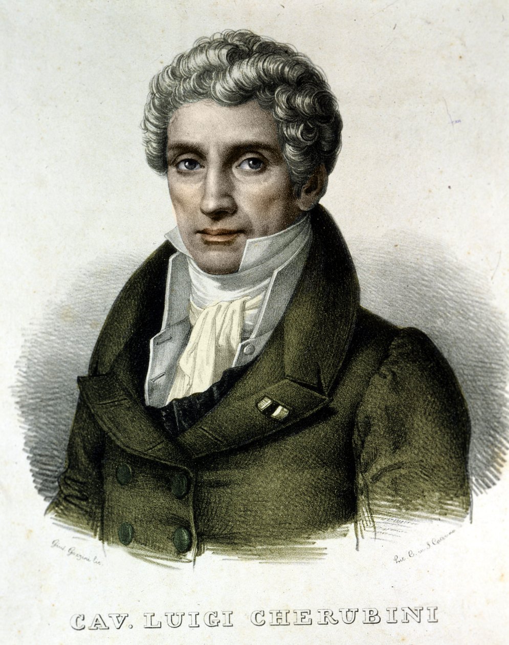 Porträtt av Luigi Cherubini (1760-1842), italiensk kompositör. av Unknown artist