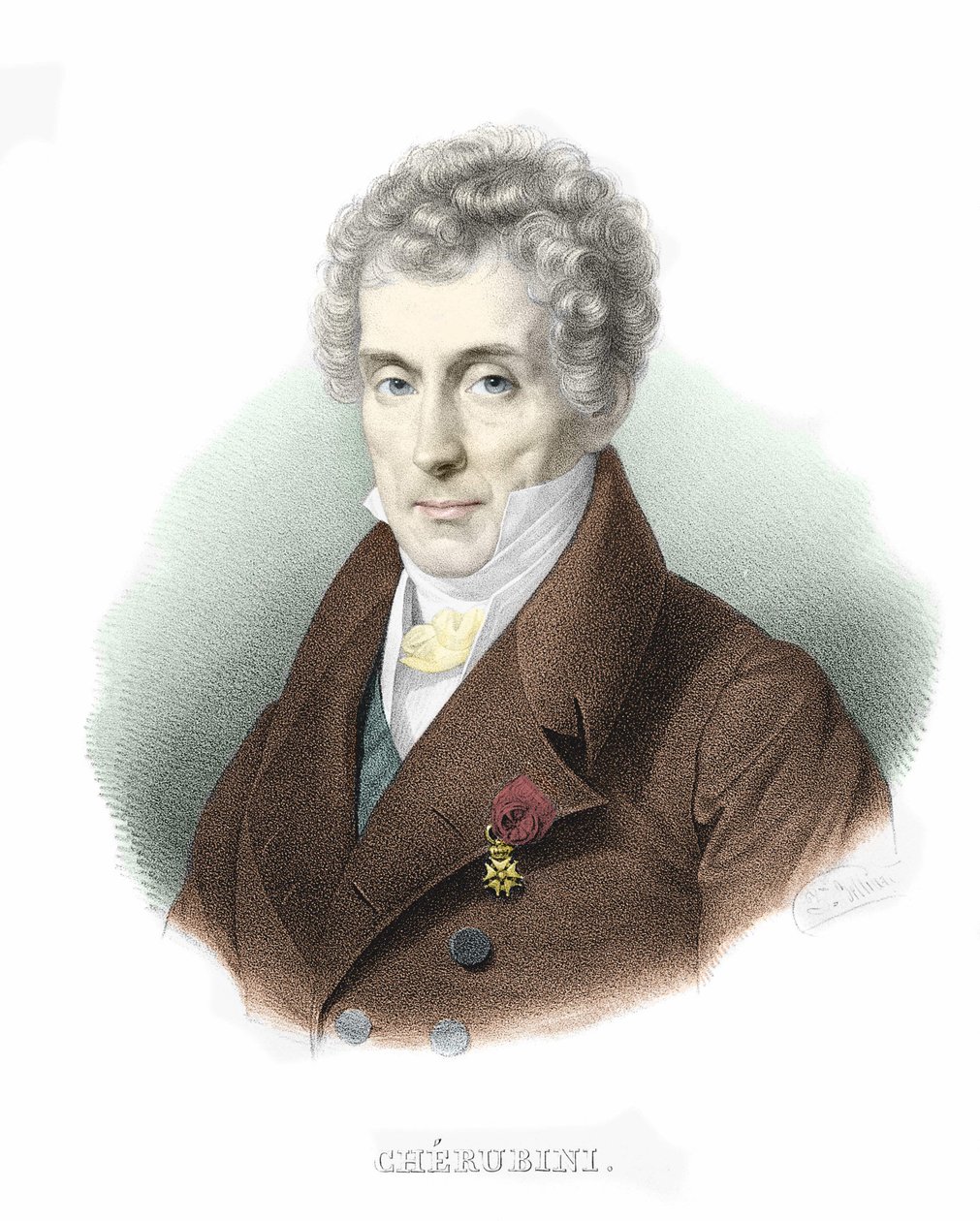 Porträtt av Luigi Cherubini (1760-1842), italiensk kompositör. av Unknown artist