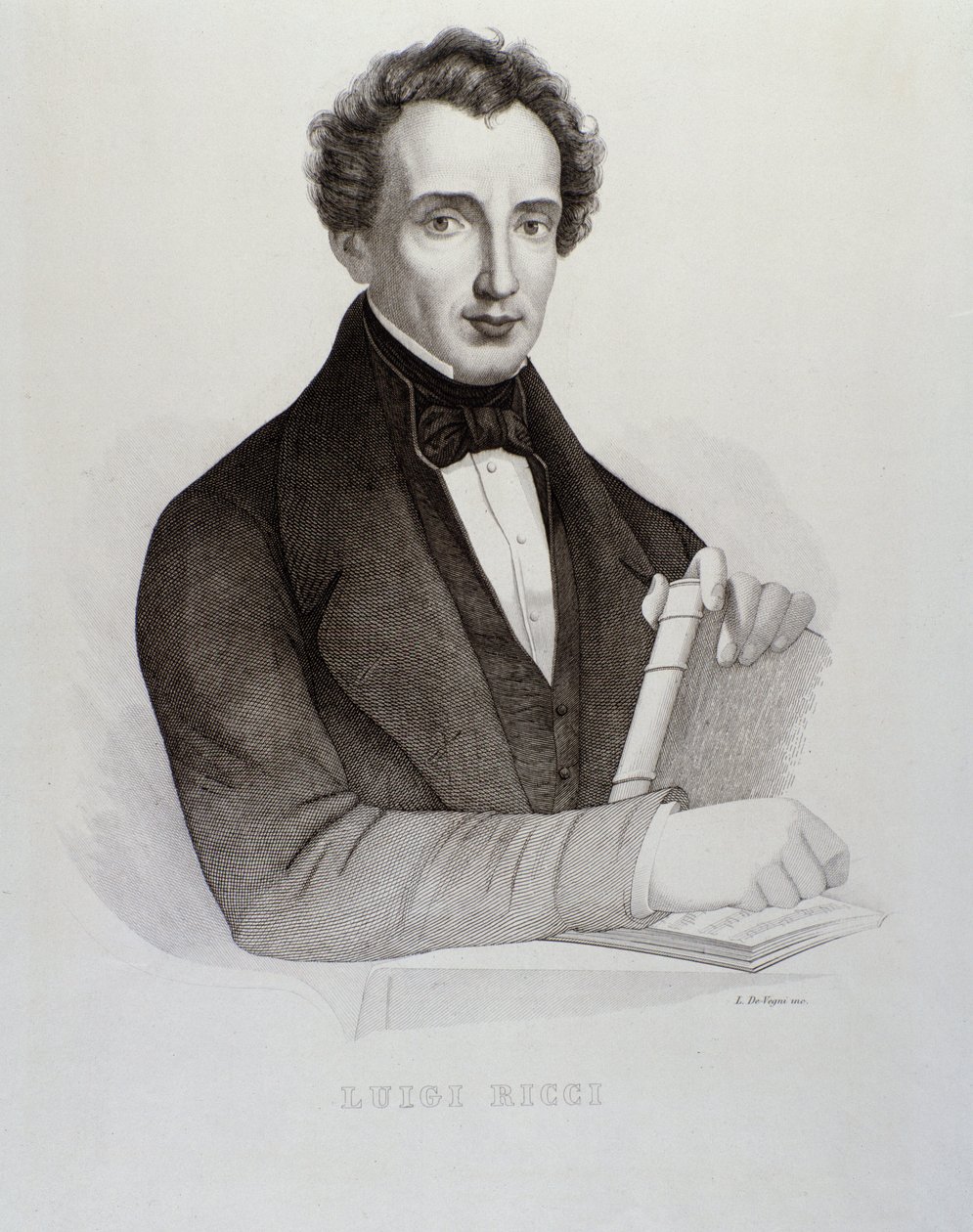 Porträtt av Luigi Ricci (gravyr av Unknown artist
