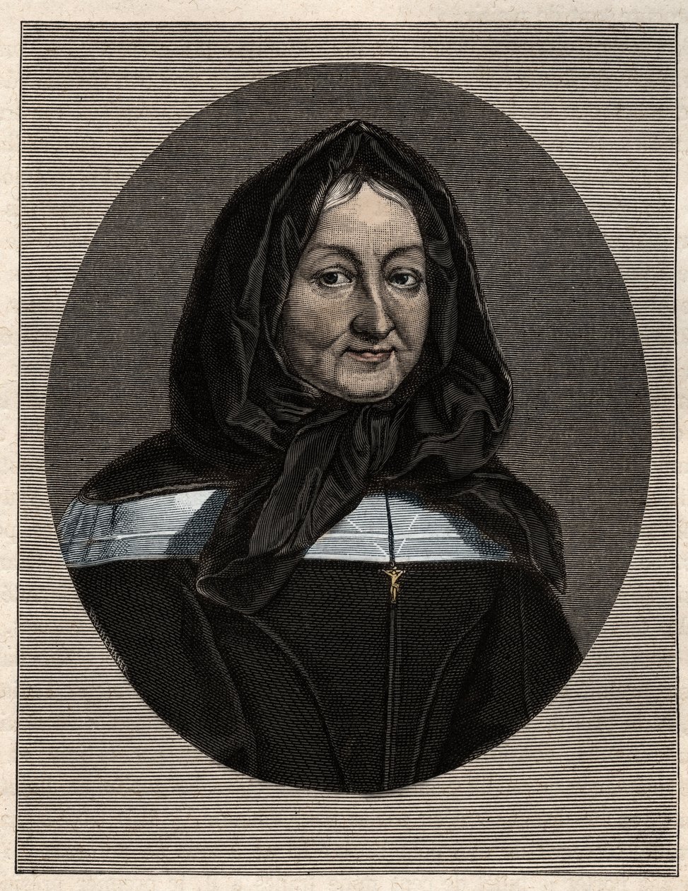 Porträtt av Madame Marie de Rubelles, fru av Miramion (1629-96) grundare av den heliga familjens döttrar av Unknown artist