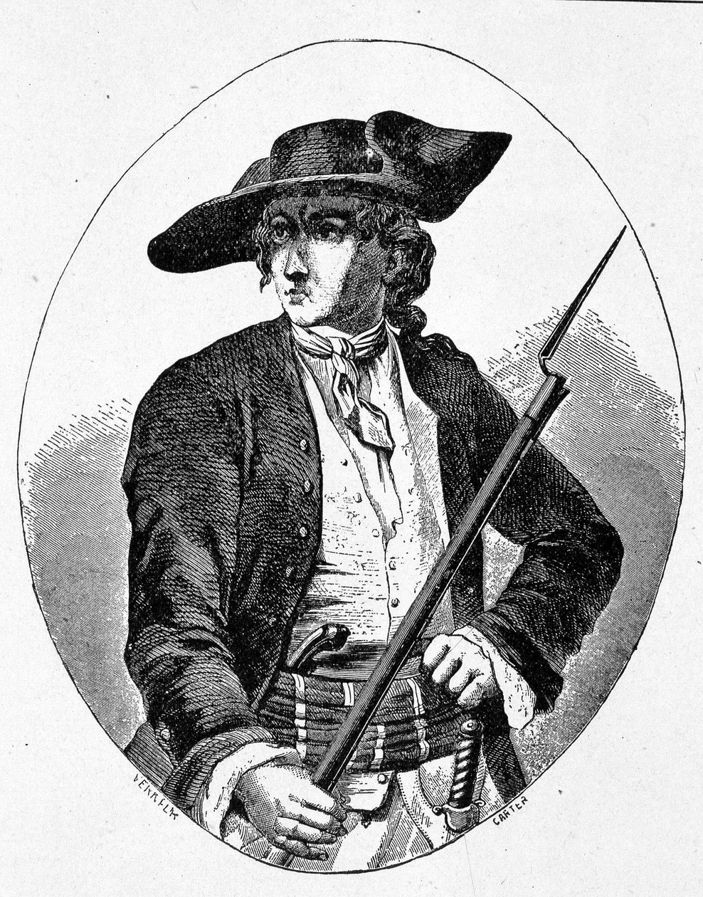 Porträtt av Mandrin - gravyr av Unknown artist