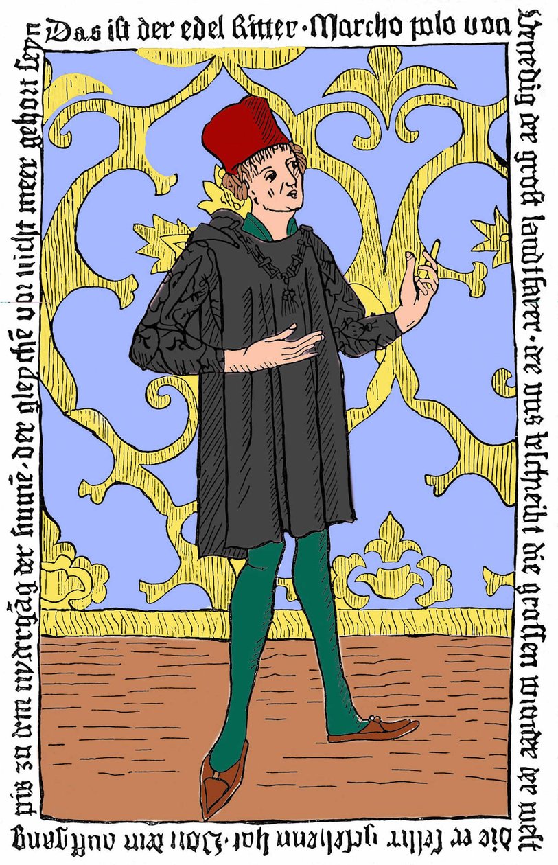 Porträtt av Marco Polo (v. 1254 - 1324) av Unknown artist