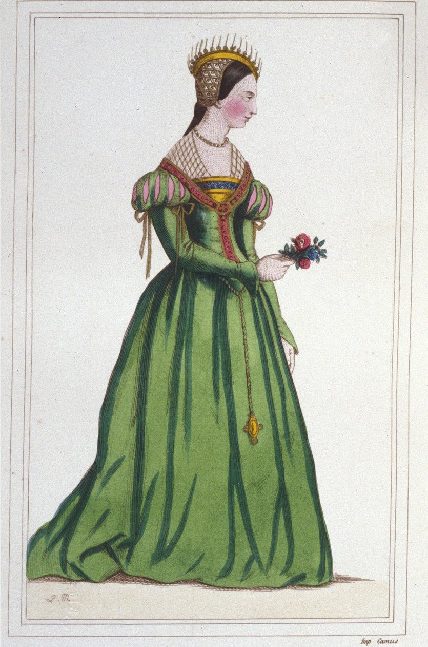 Porträtt av Marguerite de France (1523 - 1574), dotter till Francois I och Claude de France. Gravyr från 1830 av Unknown artist