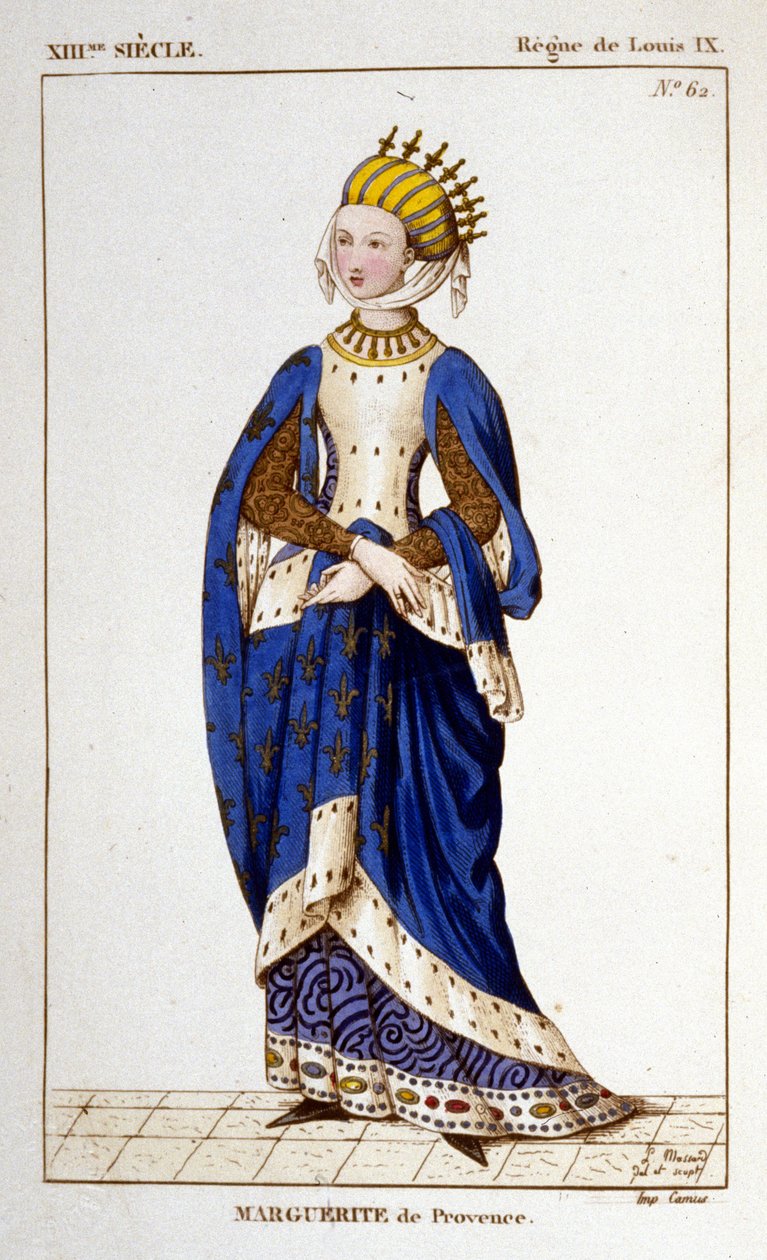 Porträtt av Marguerite de Provence (1221 - 1295), drottning av Frankrike. av Unknown artist